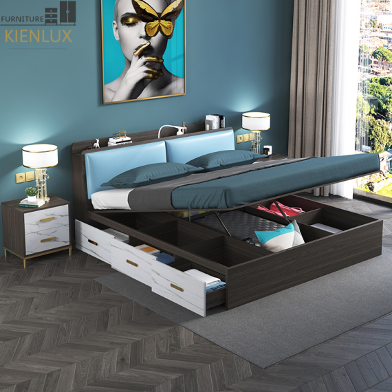 Giường ngủ hiện đại gỗ công nghiệp cao cấp-GNKL005