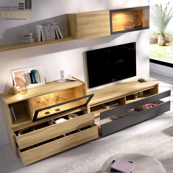 Mẫu Kệ Tivi Phòng Khách Gỗ Công Nghiệp-KTVKL003