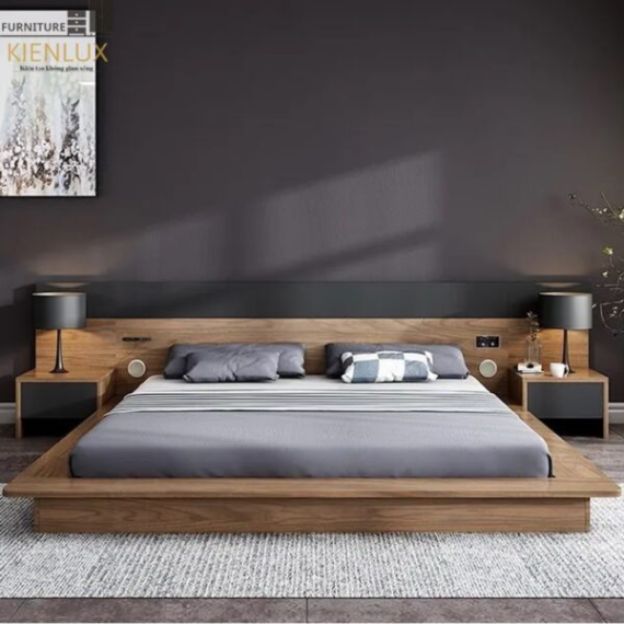 Giường Ngủ Đẹp Gia Đình Hiện Đại GNKL-025