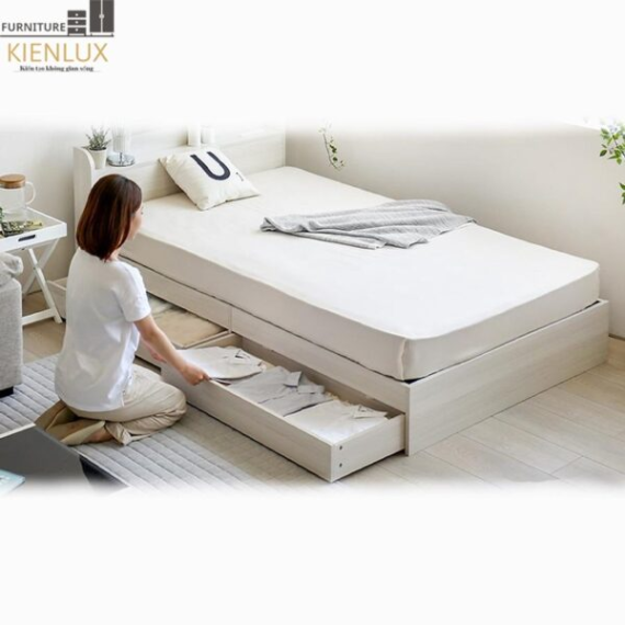 Giường Ngủ Thiết Kế Hiện Đại Chất Liệu Gỗ Công Nghiệp GNKL-013