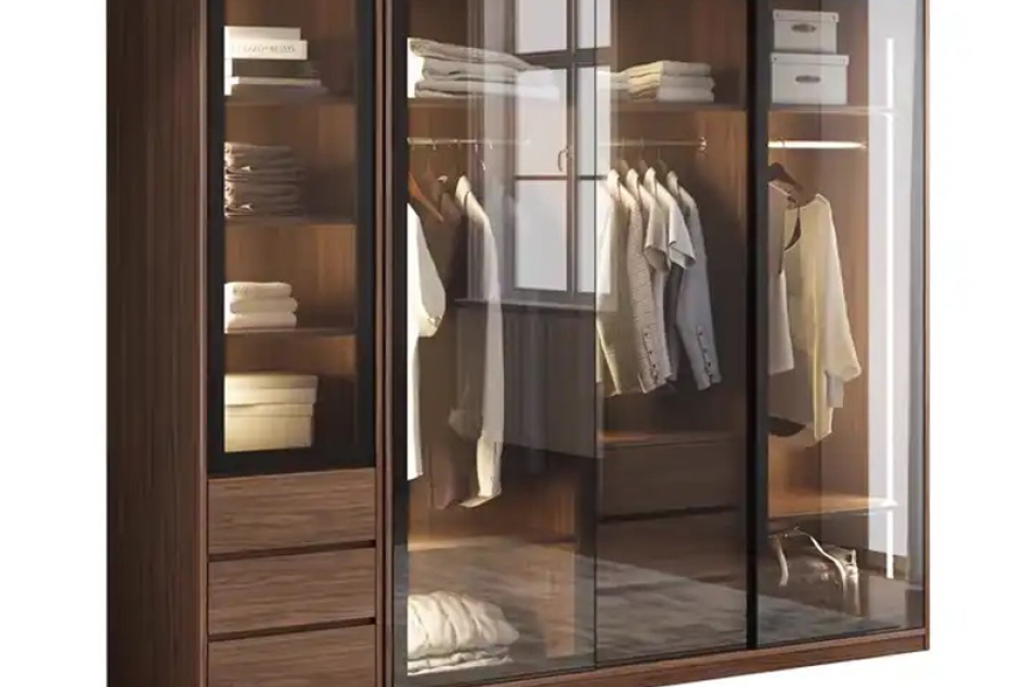 Tủ Quần Áo Cửa Lùa Cánh Kính Cao Cấp- KL004